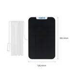KAAMERAMAAILM.EE - Reolink Solar Panel 2 (6W) - päikesepaneel akuga valvekaameratele on musta pinna ja vertikaalsete joontega ristkülikukujuline paneel, mille pikk valge kaabel on 185,4 mm kõrge ja 12 (4/4)