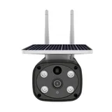 KAAMERAMAAILM.EE - IP-kaamera PYRAMID PYR-SH200SA esivaade: must, 4G, Full HD 1080p, nelja LED-tuled, keskne objektiiv, kaks antenni, ristkülikukujuline päikesepaneel peal, microSD-pesa ja integreerit (2/4)