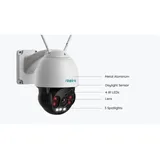 KAAMERAMAAILM.EE - Valvekaamera Reolink RLC-523WA Dual Band WiFi-ga 5MP on seinale paigaldatud valge Reolink RLC-523WA Dual Band WiFi-ga valvekaamera. Sildid näitavad selle alumiiniumist korpus, päeva (2/3)