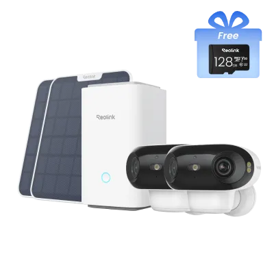 Reolink Home Hub with Argus 4 Pro – 2 kaamera komplekt (valge, + tasuta 128GB microSD-kaart) | kaameramaailm.ee Reolink Home Hub with Argus 4 Pro – 2 kaamera komplekt (valge, + tasuta 128GB microSD-kaart)