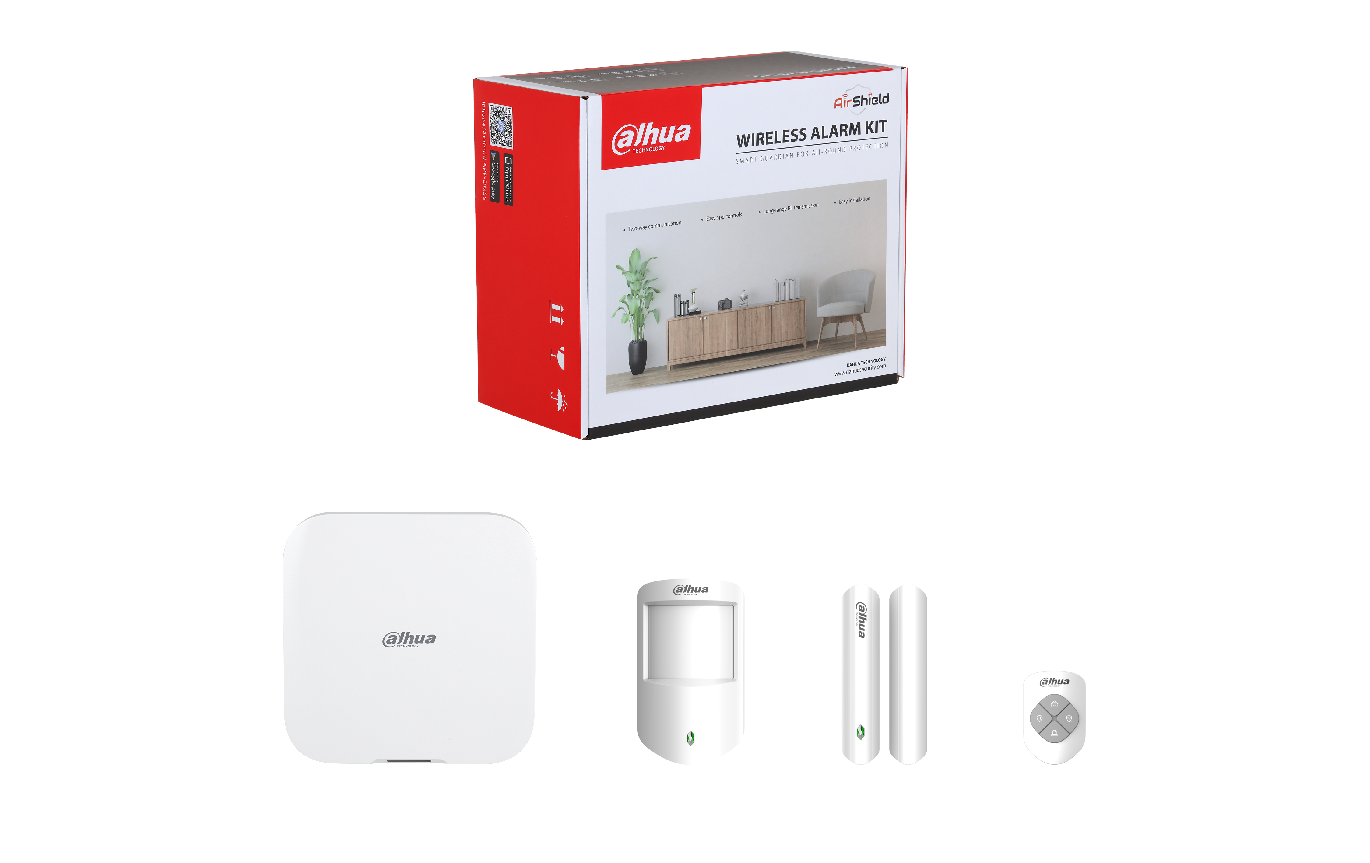 Dahua ART-ARC3800H-03-FW2(868) juhtmevaba valvesüsteemi komplekt • 4G HUB PIR uksekontakt pult 868MH
