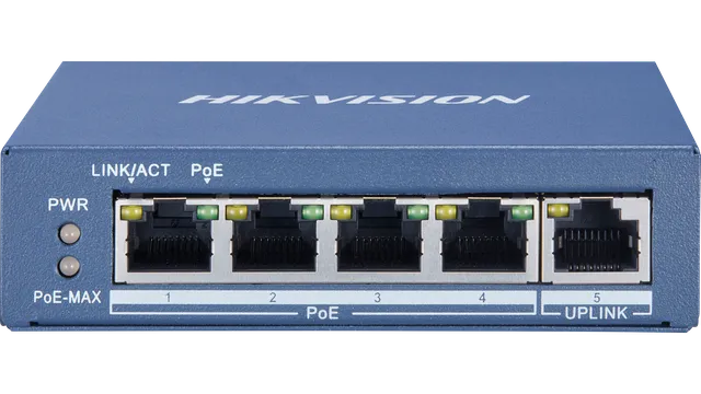 Switch DS-3E0505P-E 4 ports POE 1000Mbps 1 x RJ45 60W | kaameramaailm.ee Switch DS-3E0505P-E 4 ports POE 1000Mbps 1 x RJ45 60W