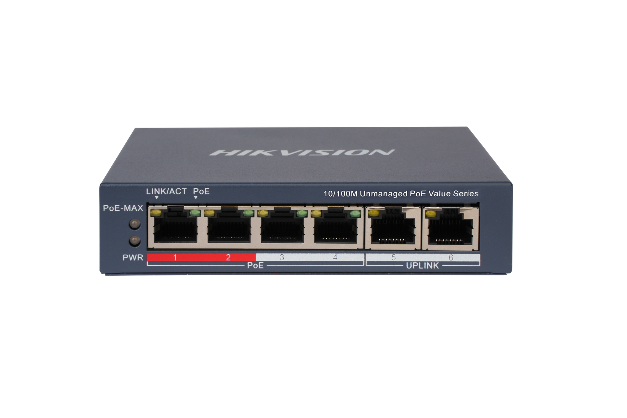 Switch DS-3E0106P-E/M(B) 4 Port kiire Ethernet Unmanaged PoE
