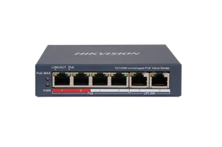 Switch DS-3E0106P-E/M(B) 4 Port kiire Ethernet Unmanaged PoE