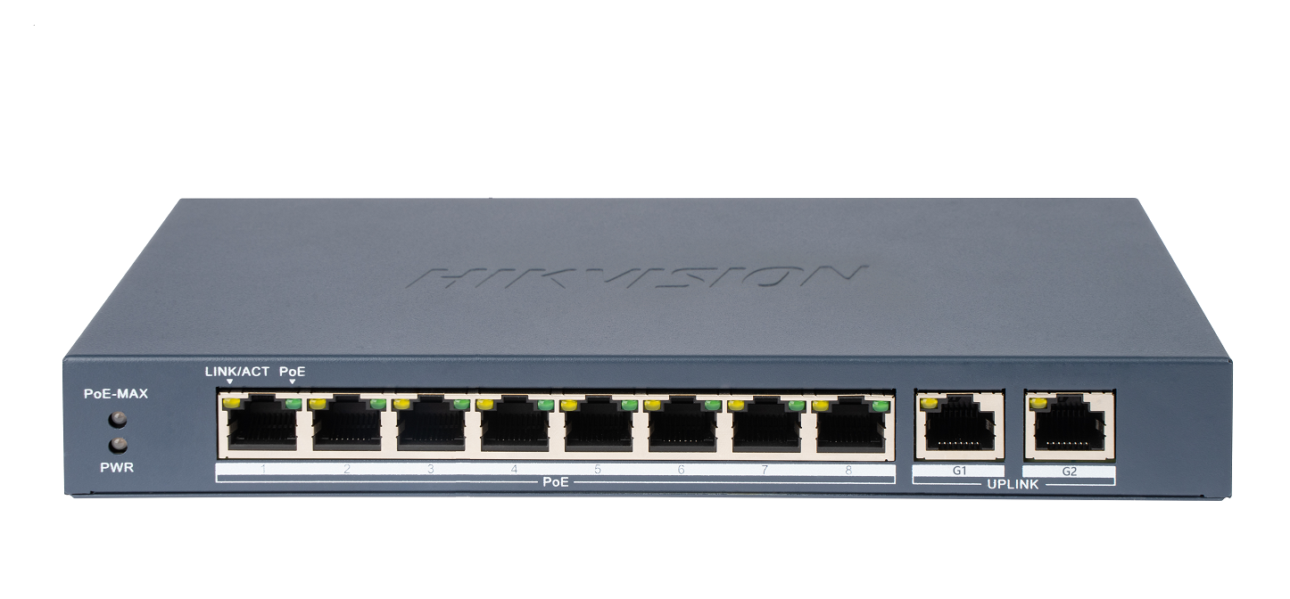 Switch DS-3E0310P-E/M(B) PoE 8 porti Fast Ethernet Unmanaged