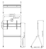 Monitorikinnitus ratastel DS-D5ABKY2-S 55"-75" (2/2)