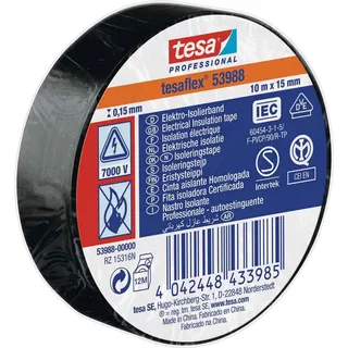 Elektriisolatsioonteip 53988-00005-00 PVC 10m x 15mm must