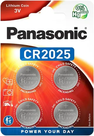 Patarei Panasonic CR2025 Liitium 3V 4tk