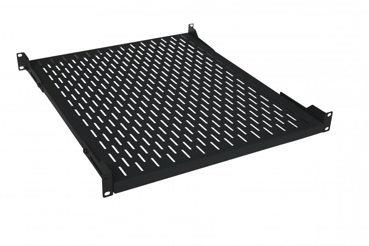 Riiul Racki 19" kapile 1U 350mm max 80kg must