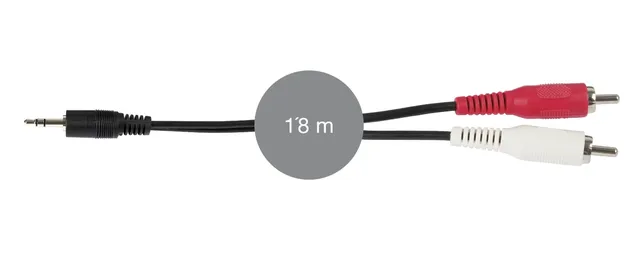RCA kaabel AA‑727 3,5mm stereo - 2×RCA isane 1.8m | kaameramaailm.ee RCA kaabel AA‑727 3,5mm stereo - 2×RCA isane 1.8m