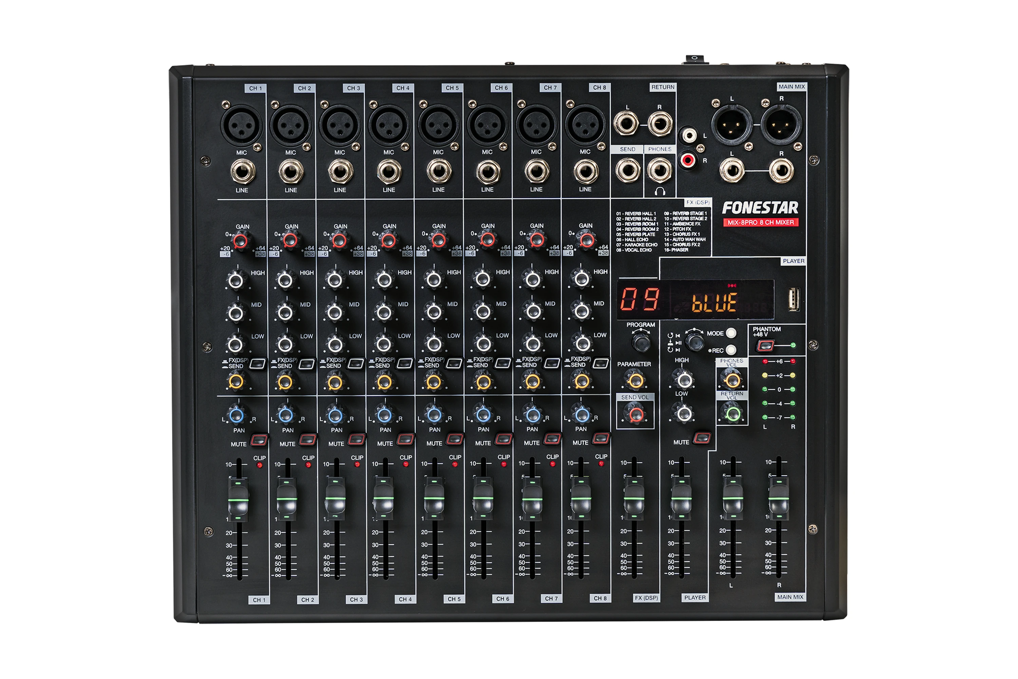 Stuudiomikser MIX‑8PRO 8 kanalit