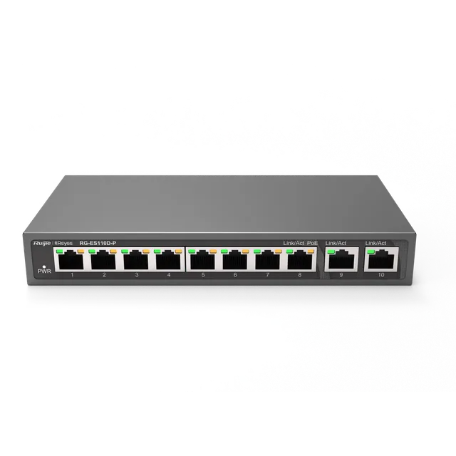 Switch RG-ES110D-P Unmanaged 8-port 10/100Mbps | kaameramaailm.ee Switch RG-ES110D-P Unmanaged 8-port 10/100Mbps