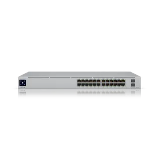 Ubiquiti USW-Pro-24-PoE UniFi manageeritav switch • 24 porti, 400 W PoE++ • 19" rack 1U