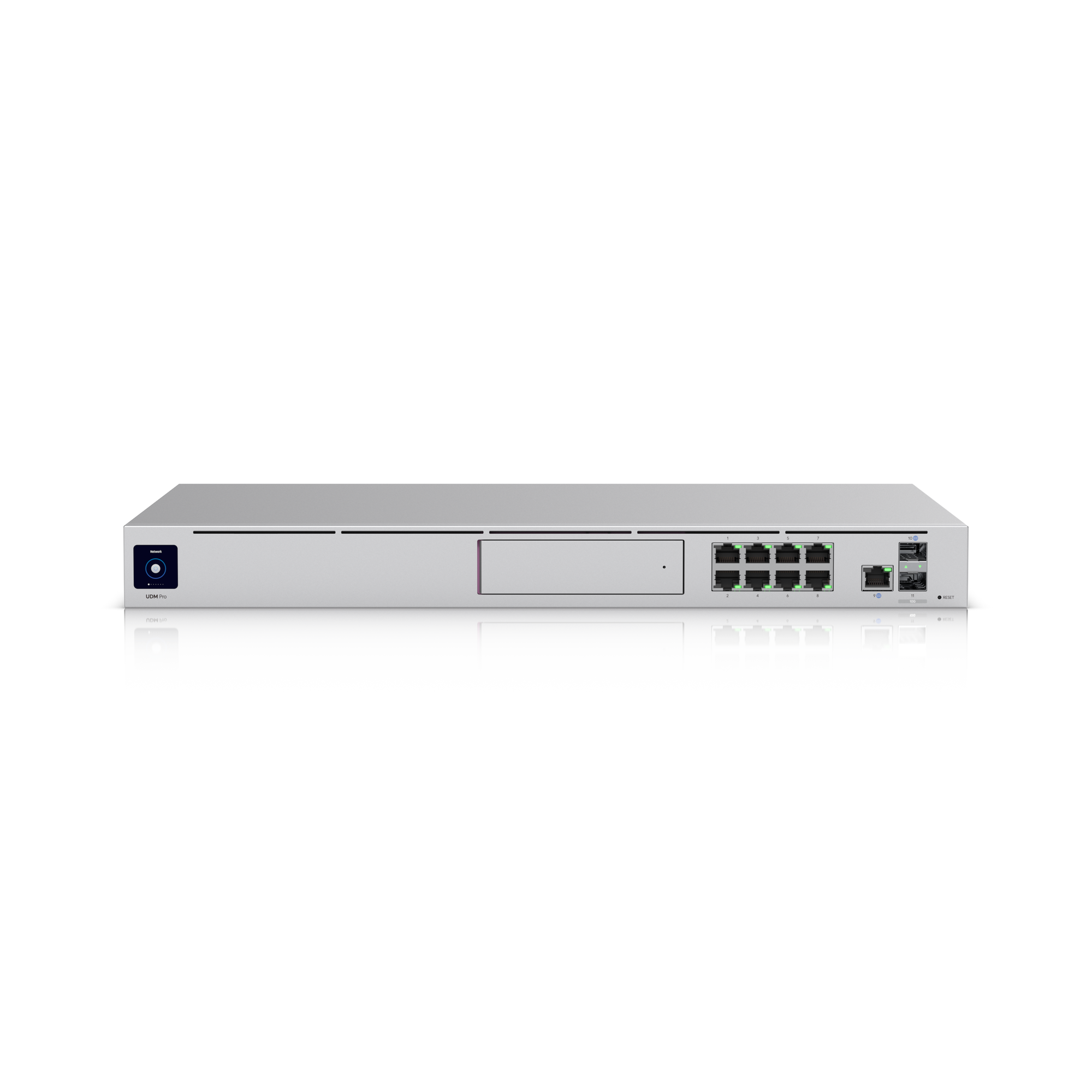 Ubiquiti UDM-Pro võrgulüüs • ruuter, tulemüür, kontroller ja videosalvesti ühes • 1U
