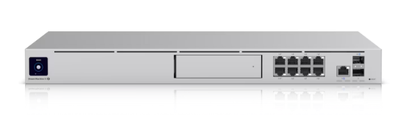 Ubiquiti UDM-SE võrgulüüs • 8 PoE porti (180 W) • UniFi Protect kuni 14 kaamerat • kettakoht • 1U