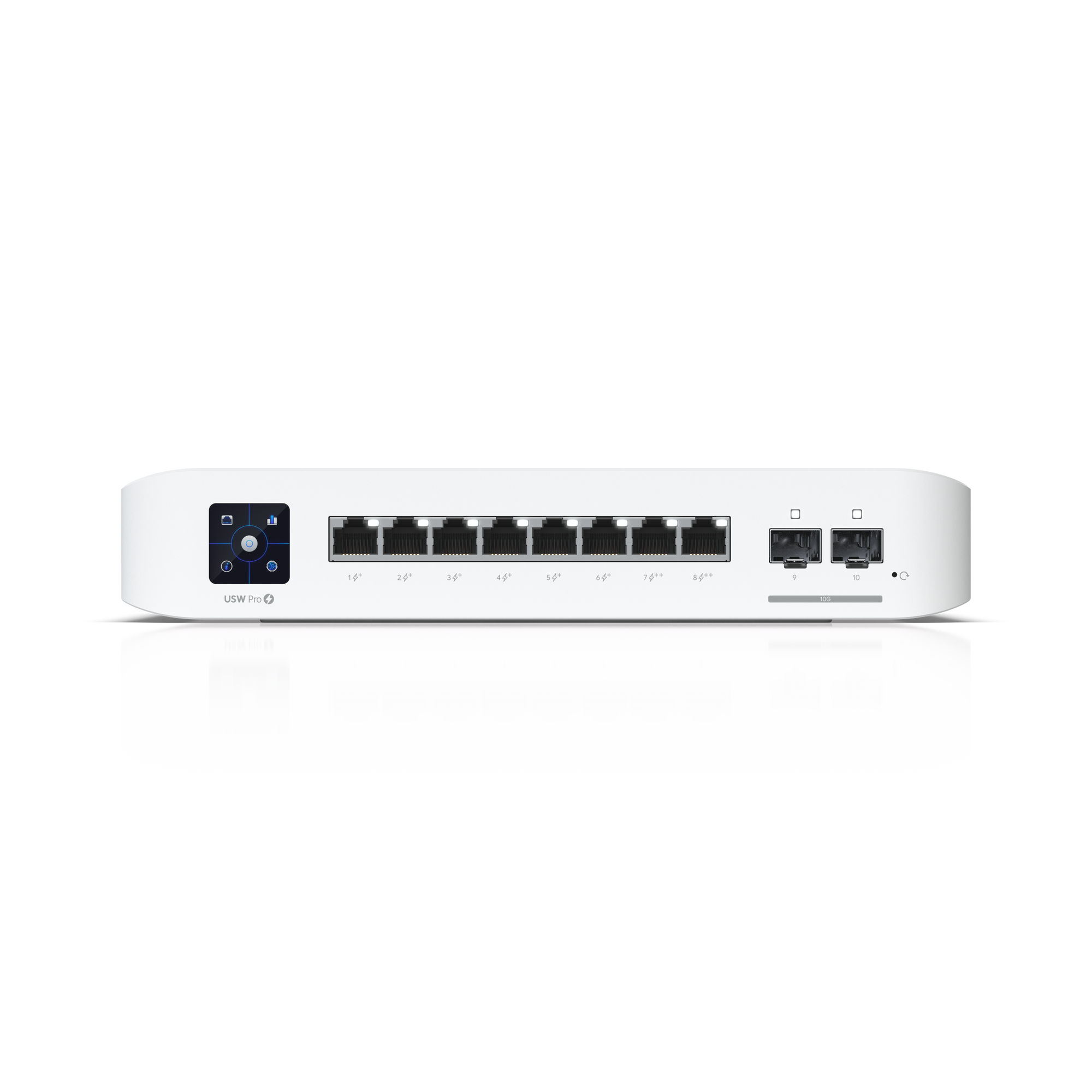 Ubiquiti USW-Pro-8-PoE UniFi manageeritav switch • 8 PoE porti + 2 SFP+ • 19" rack 1U
