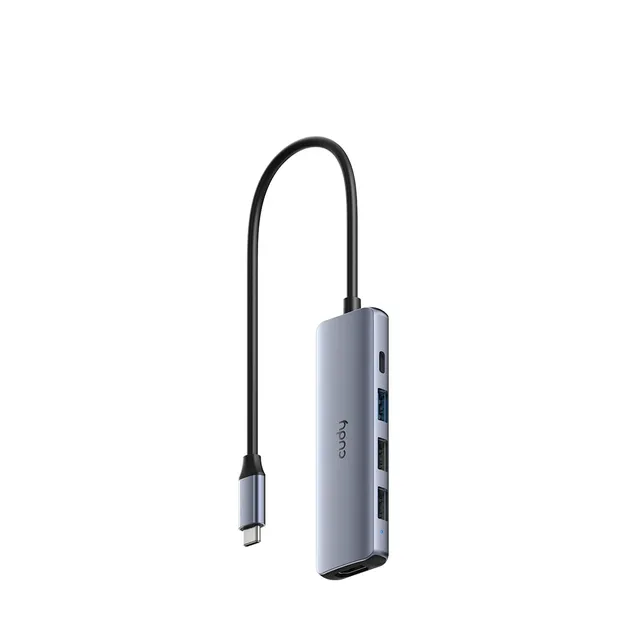 Adapter UH405 1.0 5-In-1 HDMI 4K USB-C Hub hõbe-hall | kaameramaailm.ee Adapter UH405 1.0 5-In-1 HDMI 4K USB-C Hub hõbe-hall