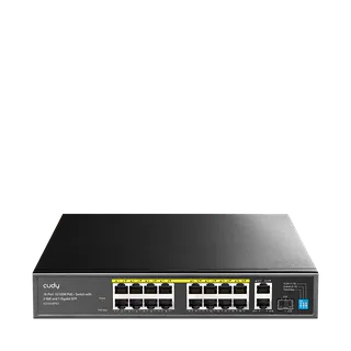 Switch FS1018PS1 16-porti 10/100Mbps PoE+ 2xporti GbE Uplink 1xpesa 1G SFP Unmanaged