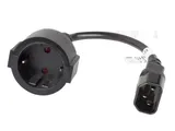 Toiteadapter CA-C14E-10CC-0018-BK C14 Schuko(F) 20cm must (1/3)