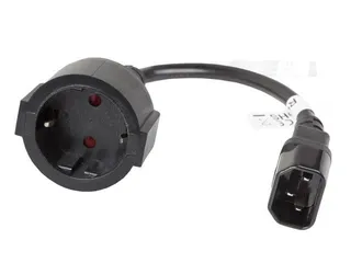 Toiteadapter CA-C14E-10CC-0018-BK C14 Schuko(F) 20cm must