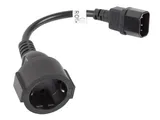 Toiteadapter CA-C14E-10CC-0018-BK C14 Schuko(F) 20cm must (2/3)
