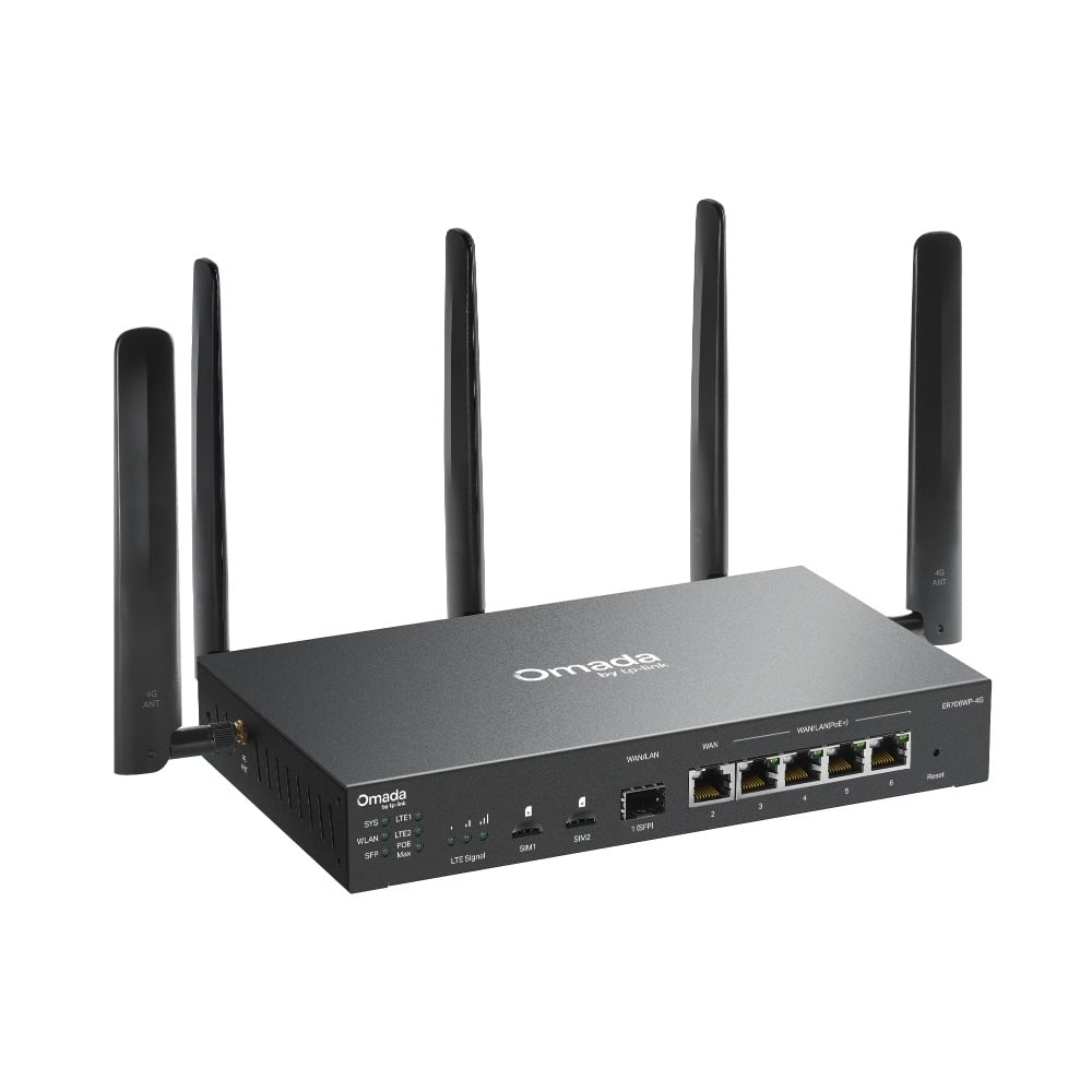 Ruuter ER706WP-4G 4G WiFi 6 5x1G RJ45 4xPoE+ VPN must