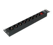 Racki Toitepaneel LK-BL-G10G08S 19'' 8x240V Schuko lülitiga 1.8m must