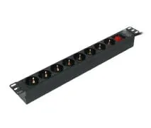 Racki Toitepaneel LK-BL-G10G08S 19'' 8x240V Schuko lülitiga 1.8m must