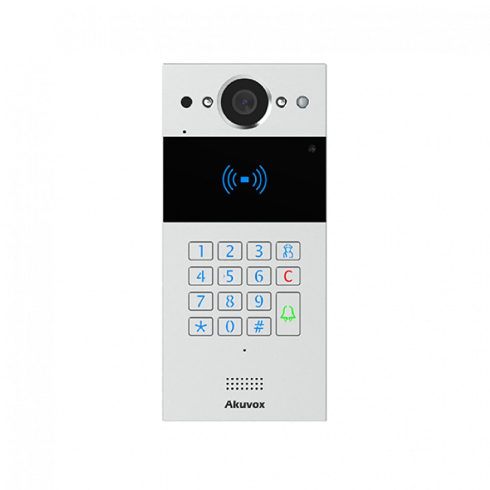 SIP videofono R20K-Silver-On-Wall-V3.0 2MP RFID PIN sõrmistik PoE hõbedane