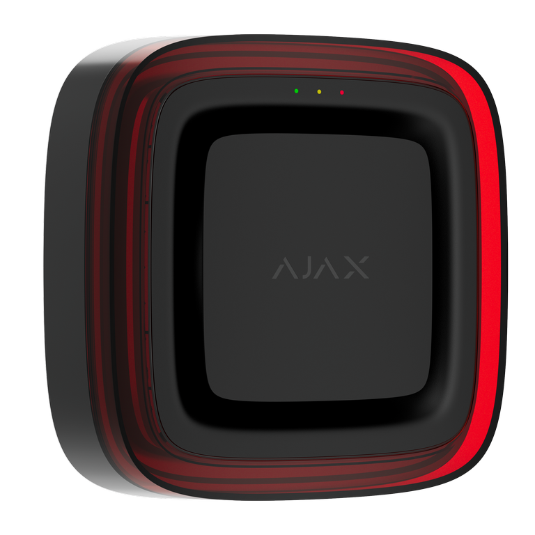 Ajax EN54 FireProtect (Sounder/VAD) juhtmevaba sireen vilkuriga, must