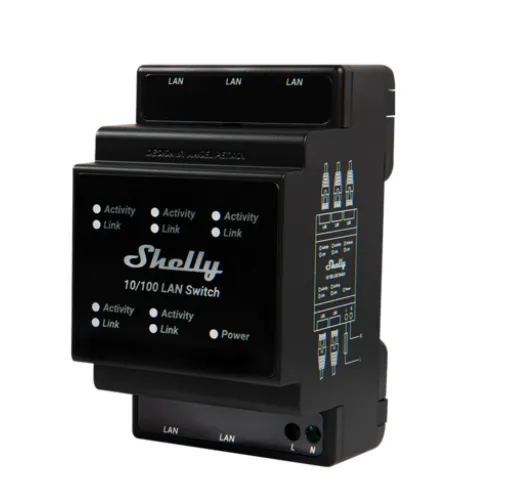 Shelly LAN Switch - DIN-kinnitusega Etherneti lüliti | kaameramaailm.ee Shelly LAN Switch - DIN-kinnitusega Etherneti lüliti