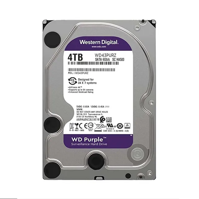 Western Digital Purple 4TB kõvaketas videovalvesüsteemidele | kaameramaailm.ee Western Digital Purple 4TB kõvaketas videovalvesüsteemidele