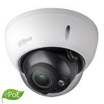 KAAMERAMAAILM.EE - Dahua IPC-HDBW5631R-ZE 6MP IP kuppelkaamera (ePoE WDR IVS IR50m mSD I/O Mic m-s2.7-13.5mm) lähivaade valge korpuse, musta objektiivi ja ePoE WDR logoga, millel on roheline leht nurgas.
