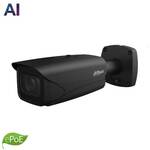 KAAMERAMAAILM.EE - Must Dahua IPC-HFW5241E-ZE-BLACK 2MP IP-torukaamera näoga vasakule, seinale kinnitatud, AI-logoga vasakus ülanurgas ja rohelise lehega ePoE WDR-logoga vasakul all. Omadused IVS-AI, IR50m, mSD, audio, m-s, 2,7-13,5 mm objektiiv.