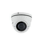KAAMERAMAAILM.EE - Valge Longse LIRDNTSS500 IP-kaamera musta keskläätsega, 5Mp Sony Starvis sensoriga, 2,8-12mm objektiiviga, 30m IR ja POE toega on näidatud paigaldatuna tavalisele valgele taustale.