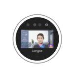KAAMERAMAAILM.EE - Ümmargune Longse FK03AYW juurdepääsu kontrollseade koos näotuvastus ja temperatuuri mõõtmine näitab oma 5" ekraanil WIFI kaudu naise nägu, kuupäeva, kellaaega, nime "Abby" ja tavalist 36,7°C näitu.
