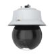 KAAMERAMAAILM.EE - Q6315-LE 50 Hz on valge Axis dome turvakaamera, millel on tumedalt toonitud sfääriline kate ja ülemine paigaldusriistvara, mis on mõeldud jälgimiseks ja toetab 50 Hz töörežiimi, et tagada sujuv videofunktsioon.