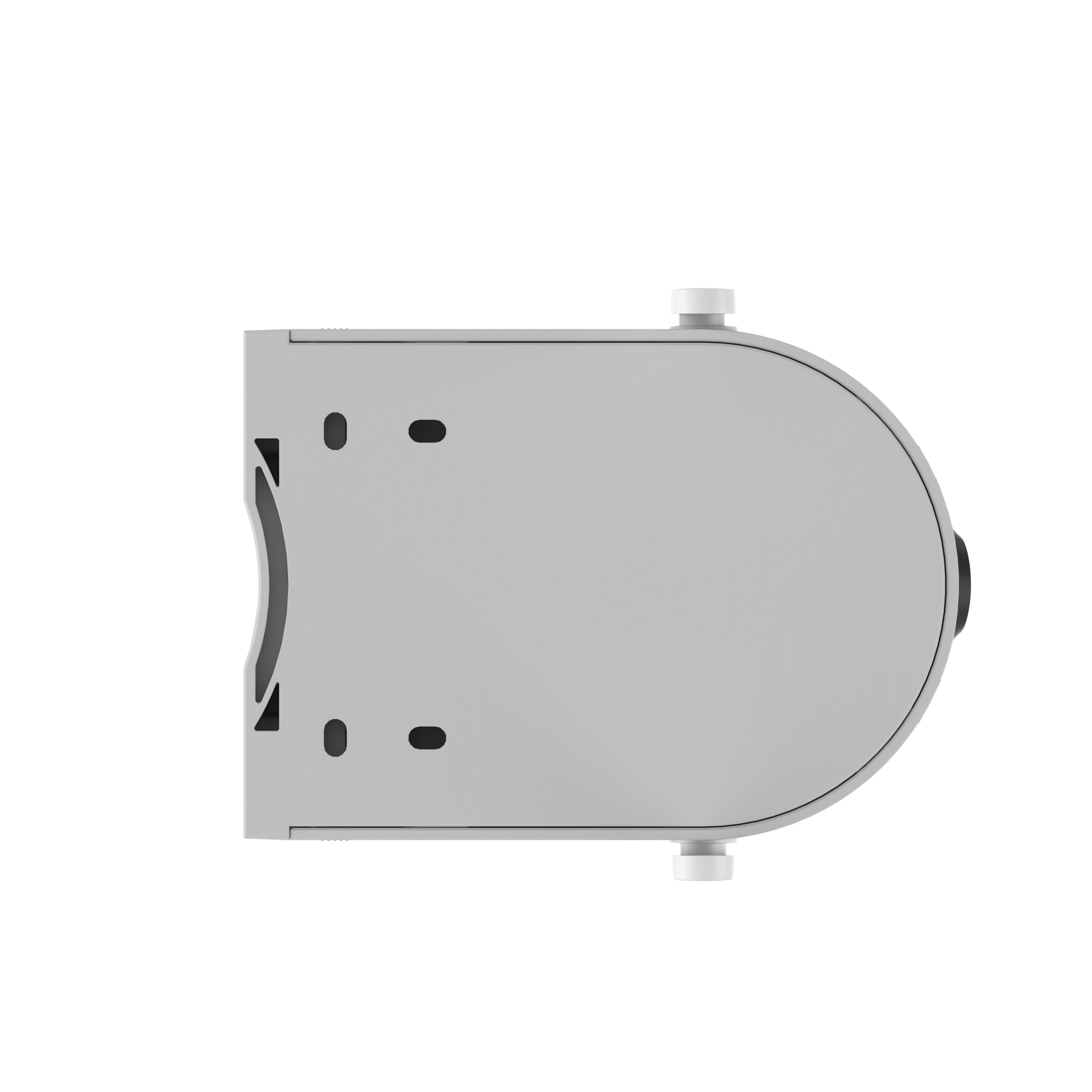 EZVIZ H9C 5MP kahe objektiiviga pöördkaamera 2026 3 KAAMERAMAAILM.EE - Ülevalt alla vaade hallile, ovaalse kujuga EZVIZ H9C 5MP kahe objektiiviga pöördkaamerale 2026, millel on kaks valget nuppu, must nupp paremas servas ja ristkülikukujuline osa pesa ja väljalõikega vasakul küljel.