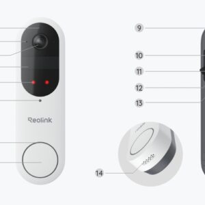 Reolinki video uksekell (akuga), 2K, Wifi 6-ga ja 1:1 vaatega pealaest jalatallani